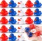 50 Pcs Patriotic Rubber Ducks 2'' Blue Red White Mini Ducks in Bulk for Party Favors